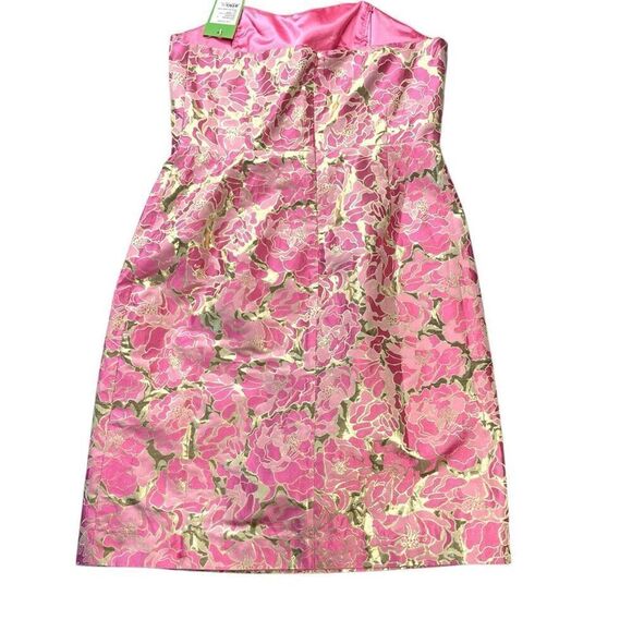 Lilly Pulitzer RAYA Dress Metallic Multi Pirates Bootyniere Jacquard Pink 8 - Picture 7 of 12